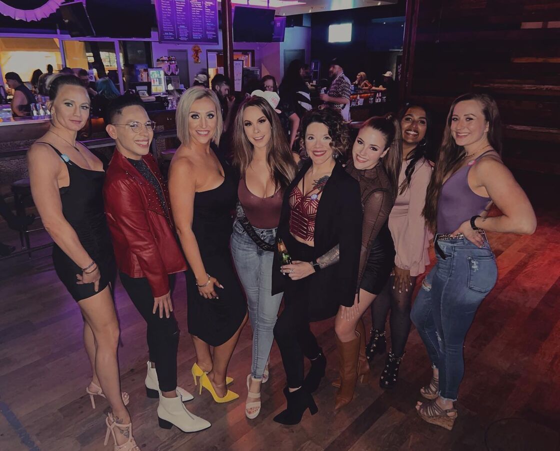 A line of lovely ladies.