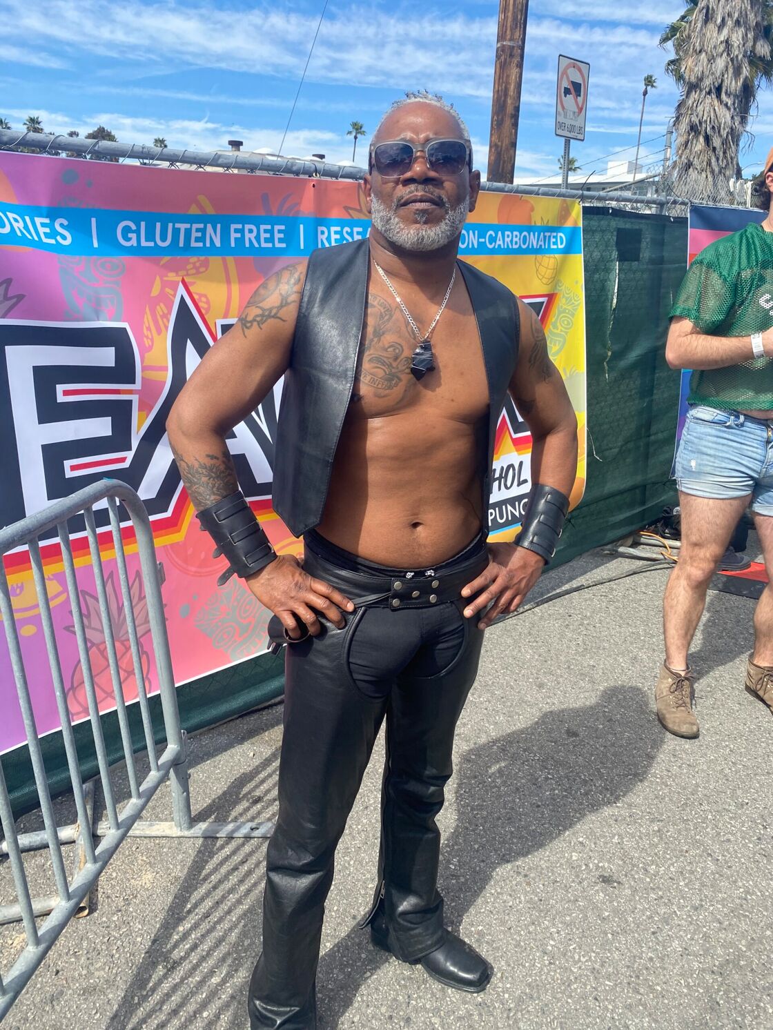LA daddy and East Village ex-pat greeting the kinksters as they enter Off Sunset Festival.