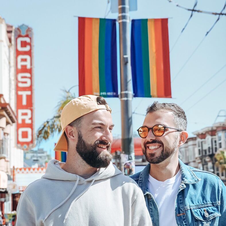 Two men on Castro Street in San Francisco