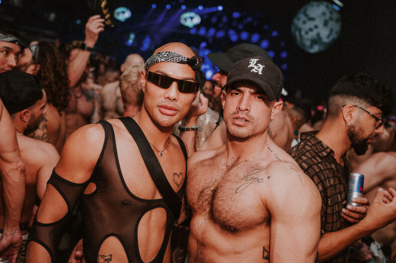 A queer couple at M2 Nightclub.