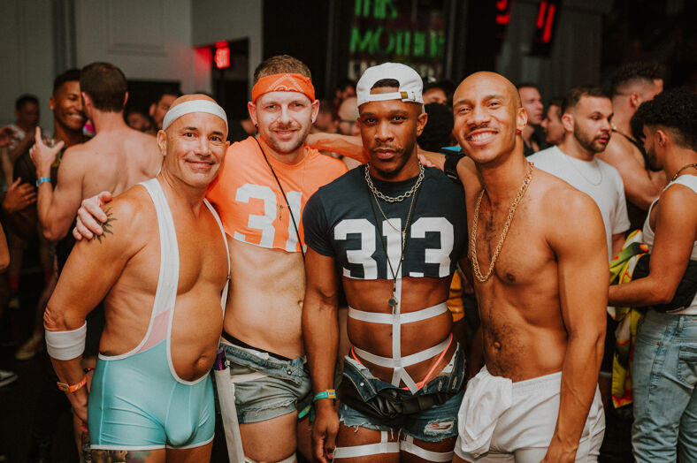 Hot jocks sporting hot bods at the Ignite party at Miami Exchange.