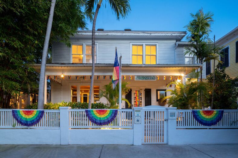 Alexander’s Guesthouse in Key West at dusk