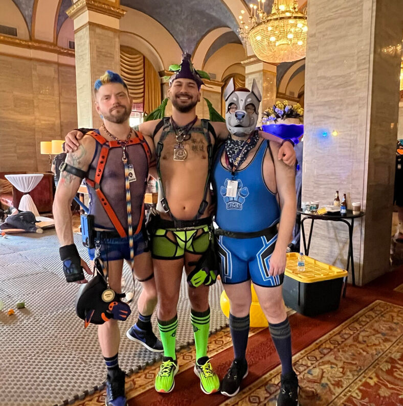 Pups in full gear pose for a photo.