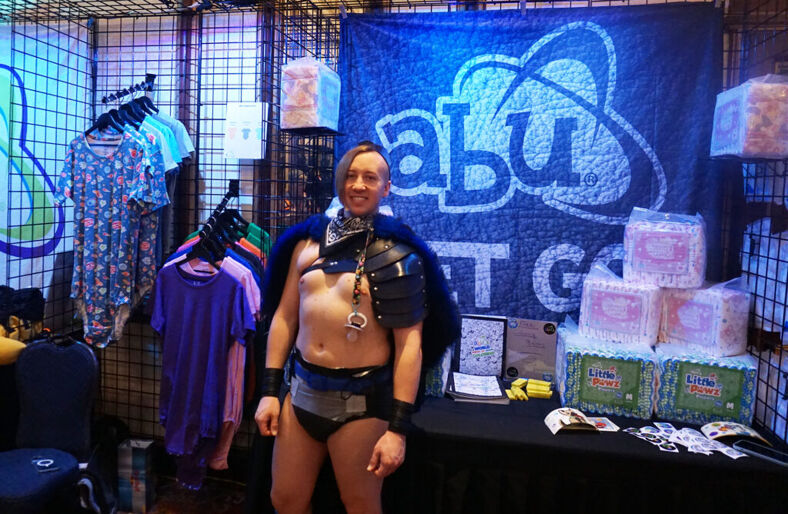 Attendees could purchase a range of adult baby diaper fetish products.