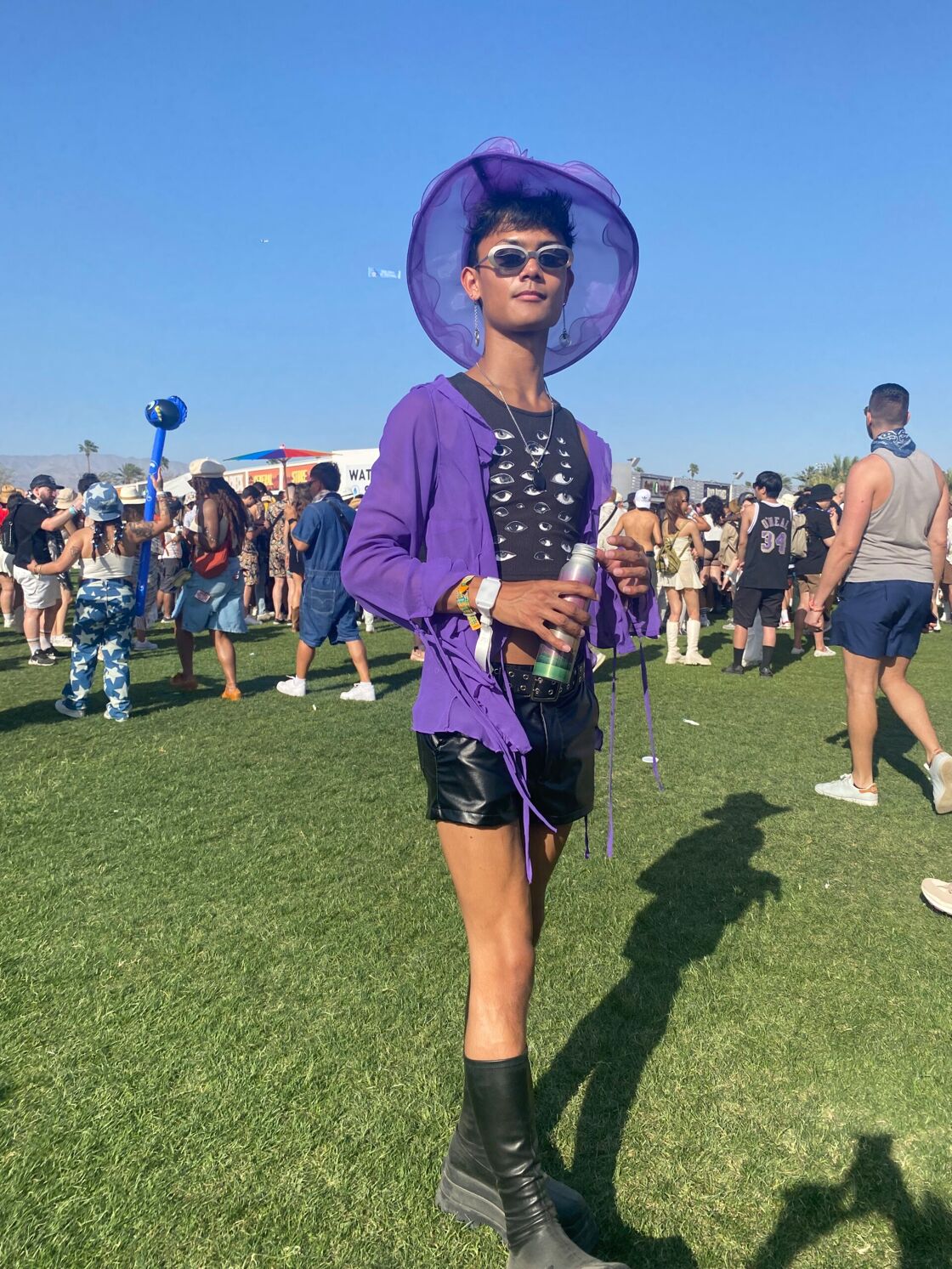Purple was also a part of the Coachella color palette.