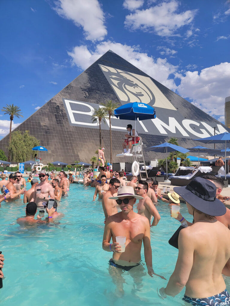 Partygoers at Temptation Sundays at the North Pool of the Luxor Hotel and Casino.