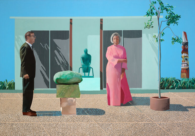 "American Collectors (Fred and Marcia Weisman)" by David Hockney