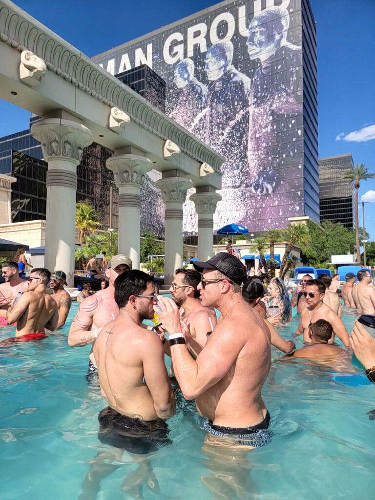Partygoers at Temptation Sundays at the North Pool of the Luxor Hotel and Casino.