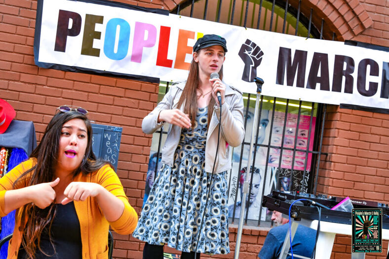 Trans Activist and Montana lawmaker Zooey Zephyr spoke at the People's March in San Francisco. 