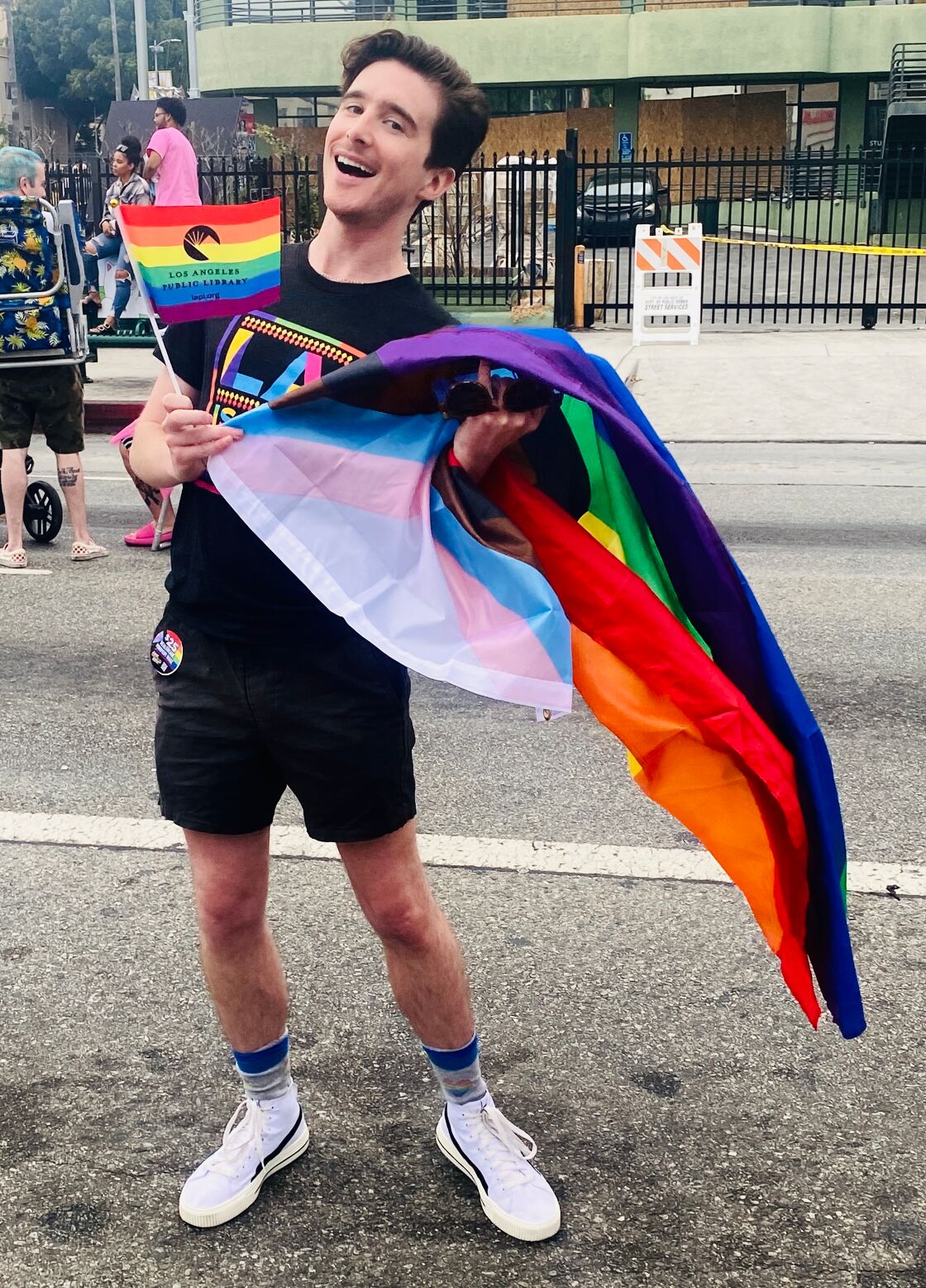 cutie with a rainbow flag