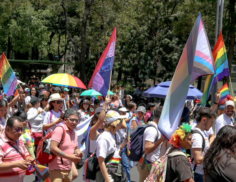Hundreds of thousands of LGBTQ+ people marched in Mexico City's Pride march in 2023.