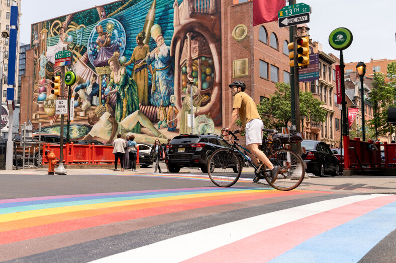 Philadelphia rainbow crosswalk