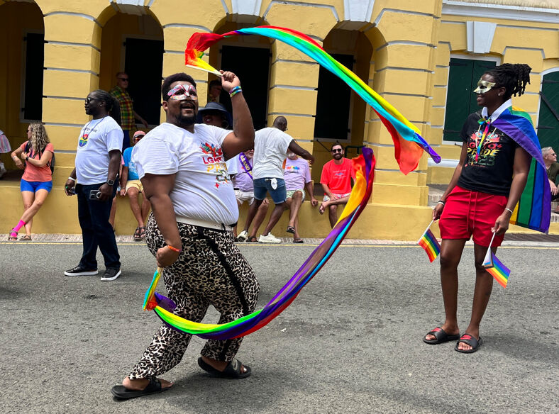 Participants in the St. Croix Pride Parade.