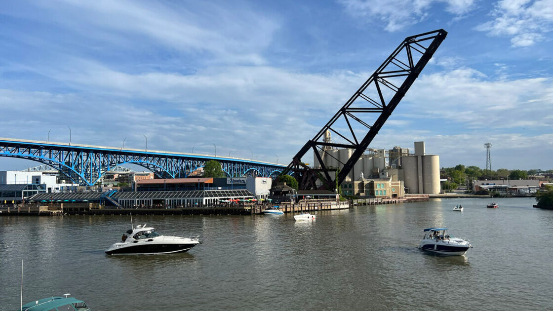 Cleveleand bridge and waterfront