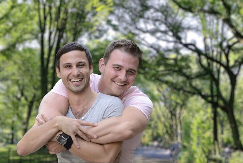 A gay couple in Central Park