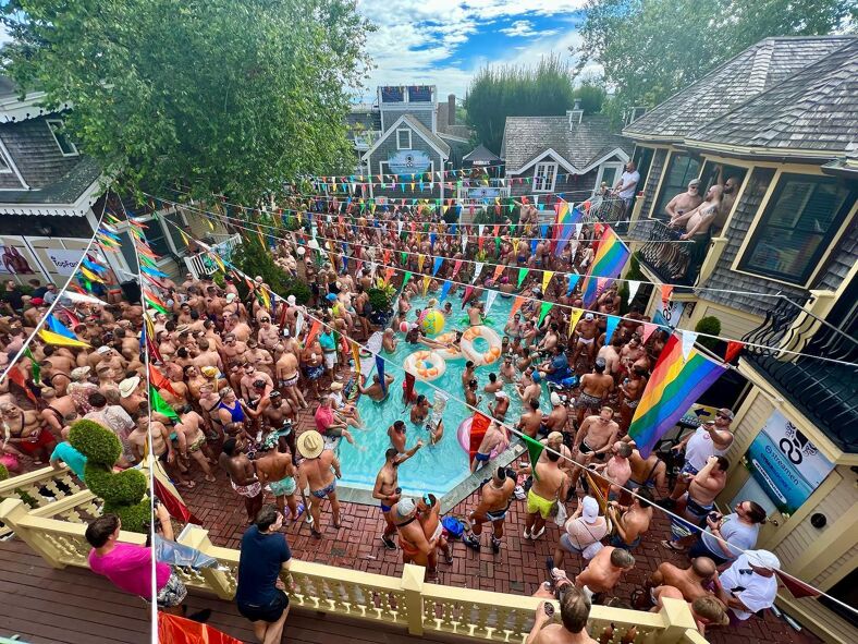 The Brass Key Pool Party at Provincetown Carnival, photo courtesy Provincetown Business Guild