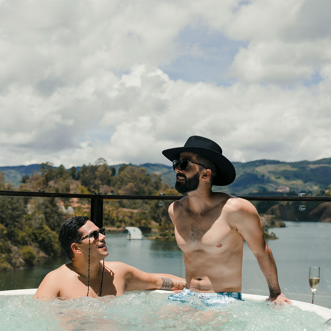 Luxury resorts in South America include Luxe by The Charlee, where you can enjoy a private hot tub. 