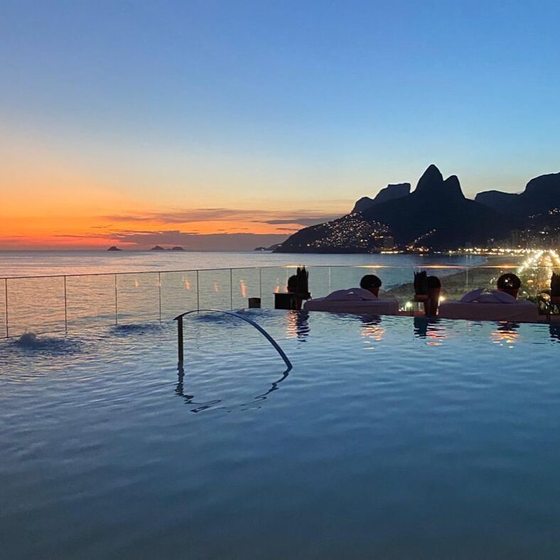 The infinity pool at Sao Paulo's Fasano Hotel, a luxury resort in South America.