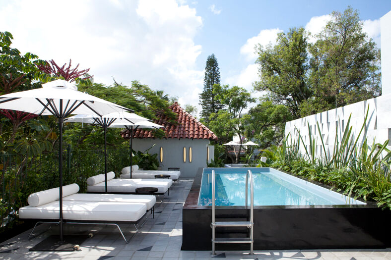 The pool at at the Mexican resort Casa Habita, Guadalajara, Mexico