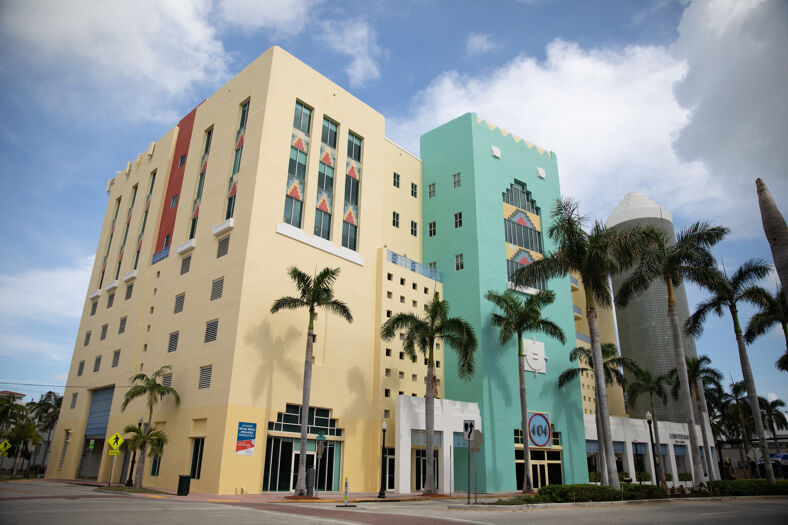 MiMo architecture on Washington Avenue in Miami, Florida