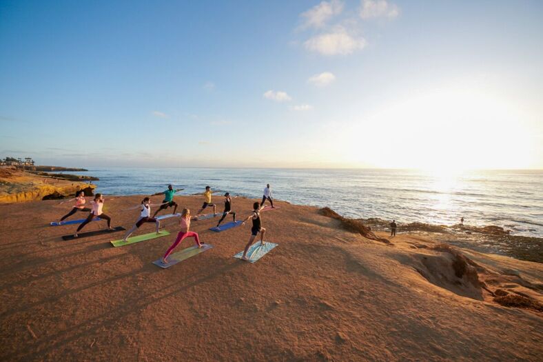 Sunset Cliff yoga offers an unparalleled view. 