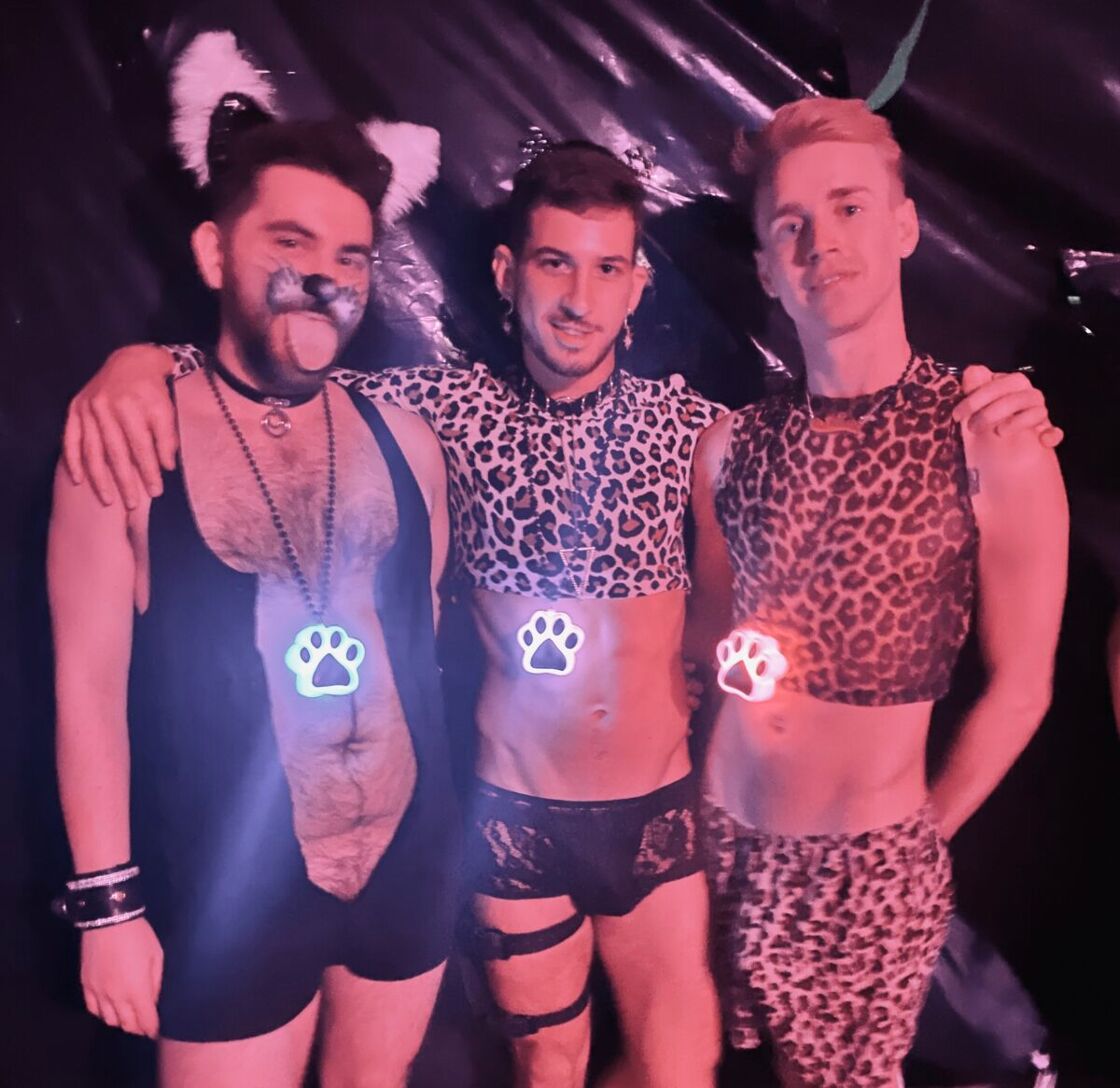 Members of the queer Burning Man tribe the Glamcocks flaunting flaunting their inner felines at Ostbahnof's PUSS party.