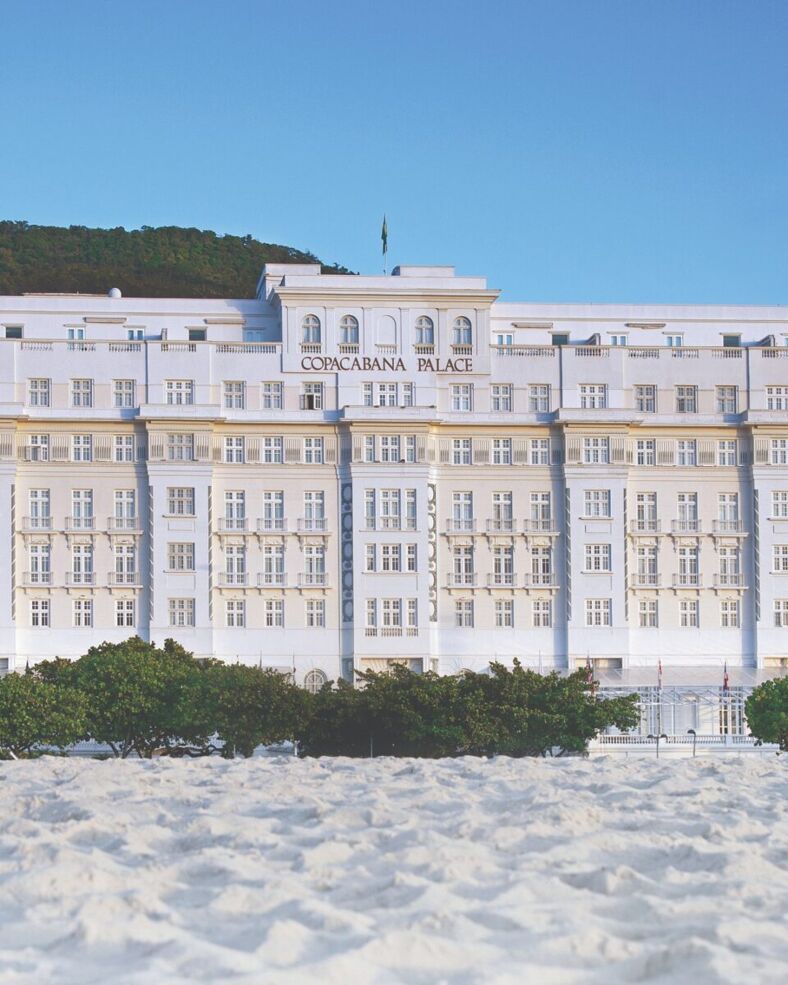Exterior of Copacabana Palace, a one-of-a-kind hotel in Rio.