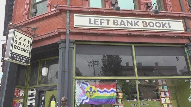 The storefront of Left Bank Books, St. Louis.