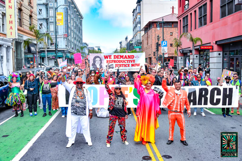 Juanita MORE! leads the People’s March on Polk Street during San Francisco Pride 2023 
