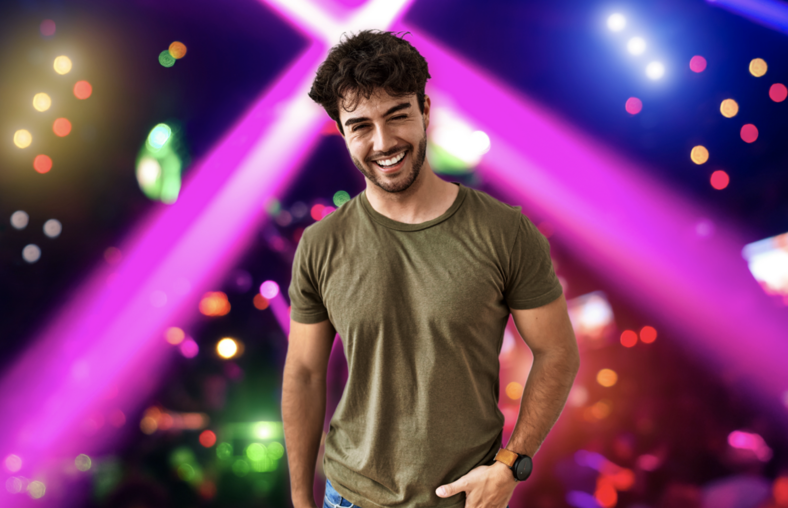 Gay latin man at nightclub