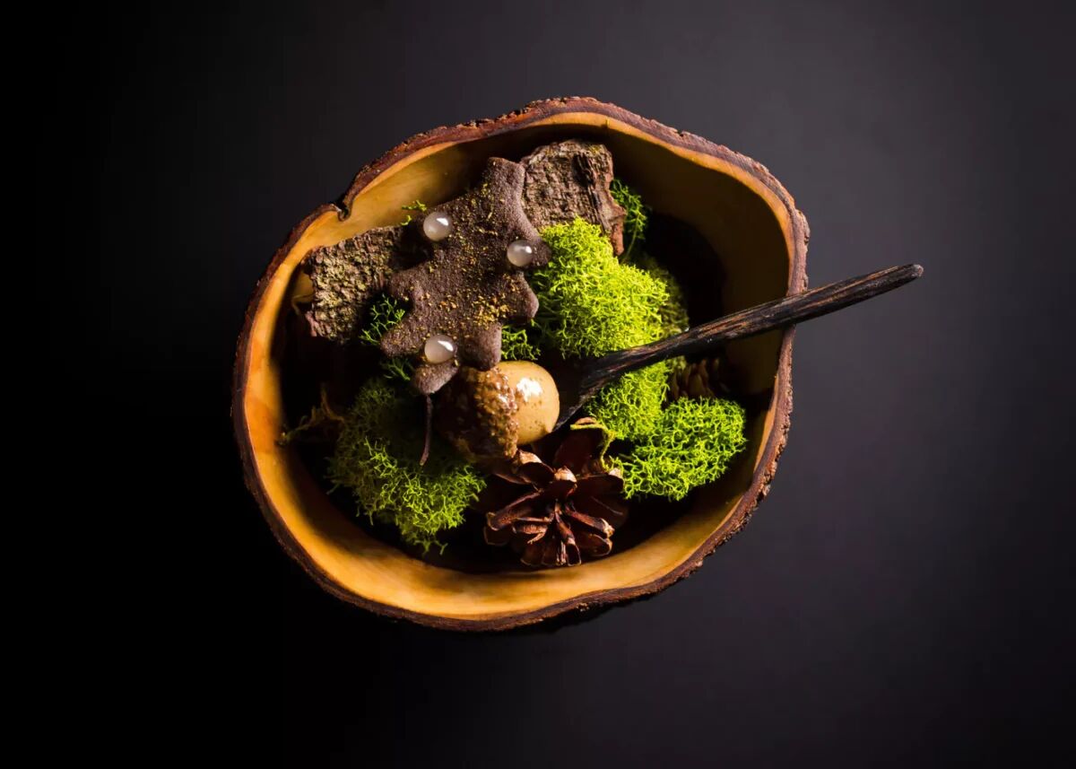 “Acorn,” from chef Dominique Crenn. Photo by John Troxell