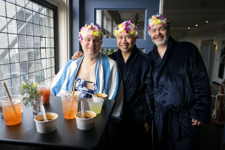 PHOTOS Boys in speedos braved Provincetown’s wintry waters at Polar Bear Plunge