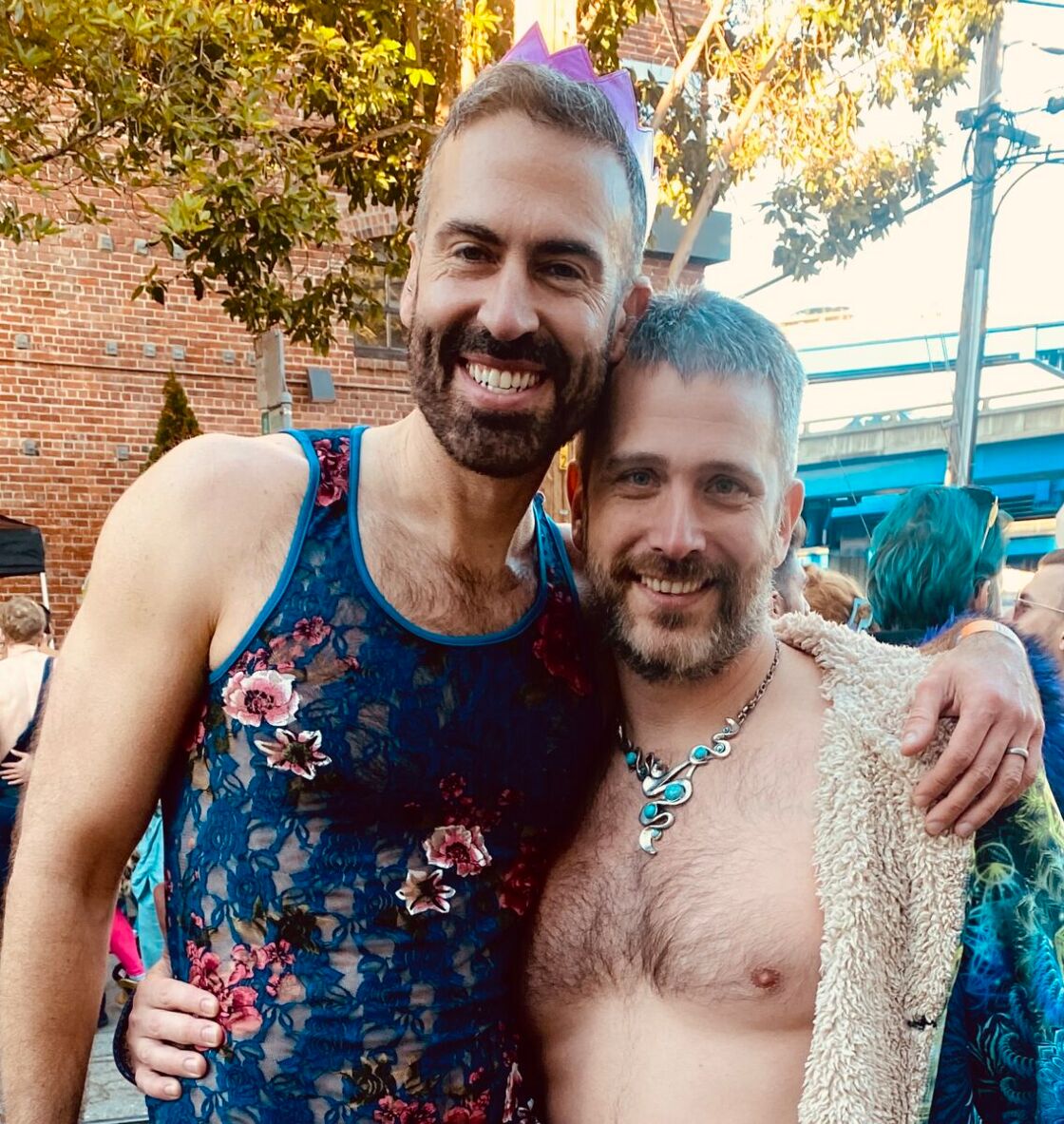 Queer couple John Pacheco and David Bronner.
