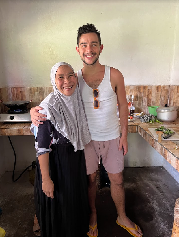 Author and local woman