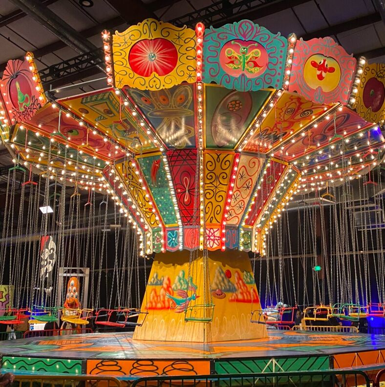 Scharf's most notable contribution to Luna Luna was his painted swing ride.