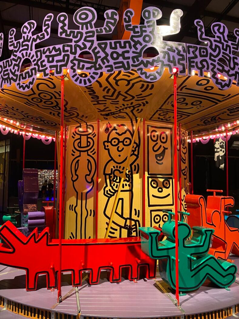 Keith Haring included not-so-subtle self portrait in his carousel.