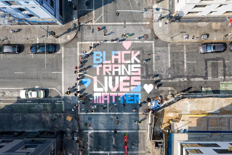 ‘Black Trans Lives Matter’ mural on Compton's Cafeteria Way (Photo Courtesy of The Transgender District/ Garet Gooch Photography )
