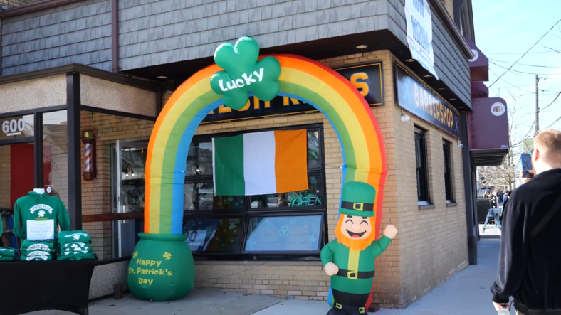 Rainbows (and leprechauns) decorated the St. Patricks Day Parade route in Staten Island.