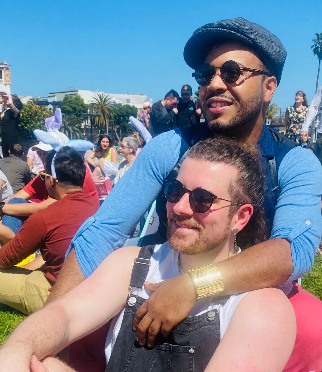 Pedro aka Superstar and his BF cuddling as they watch the Hunky Jesus contest.