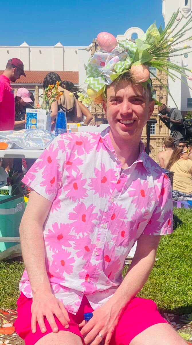 Sterling Tadlock proudly sporting his Easter Bonnet