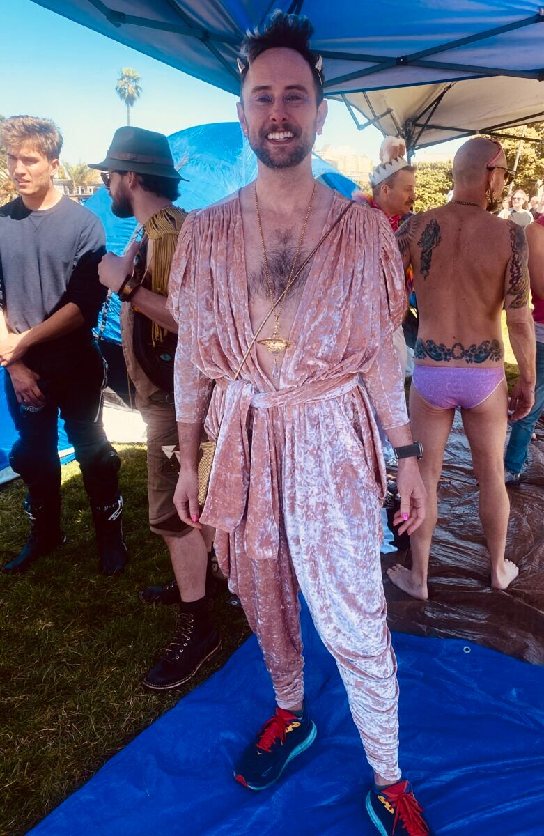 Ryan Booth sporting pink pastels