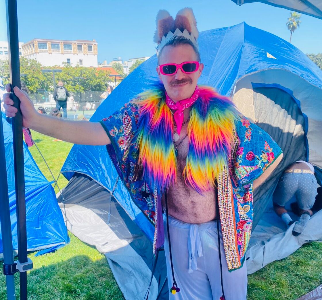 Disco serving a Tie Dye Easter Bunny lewk