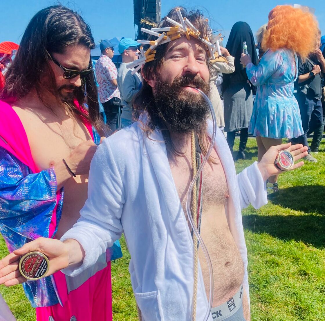 A white trash Jesus and his Crown of Cigarettes