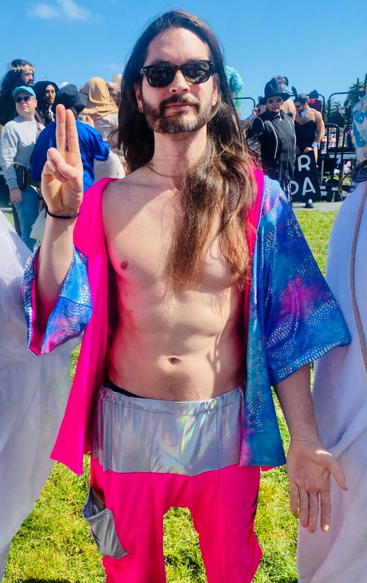 A tie dye clad Jesus