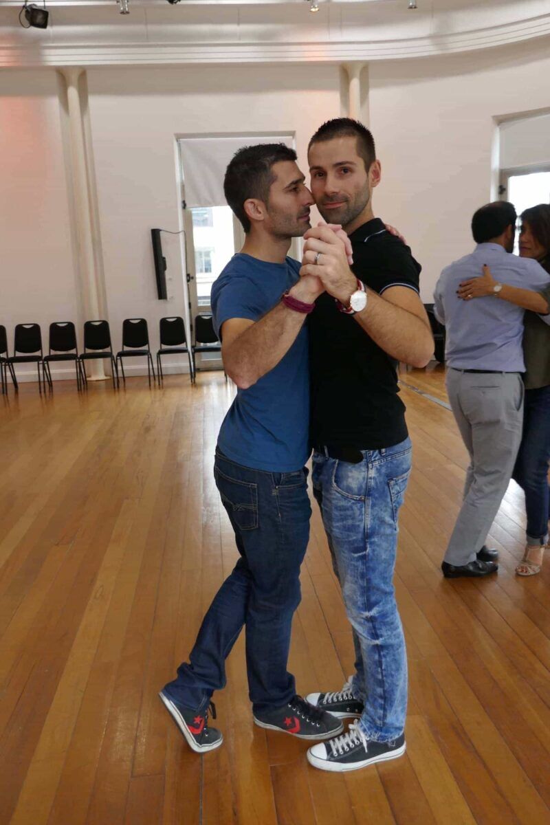 Stefan and Seby dance the tango in Argentina.