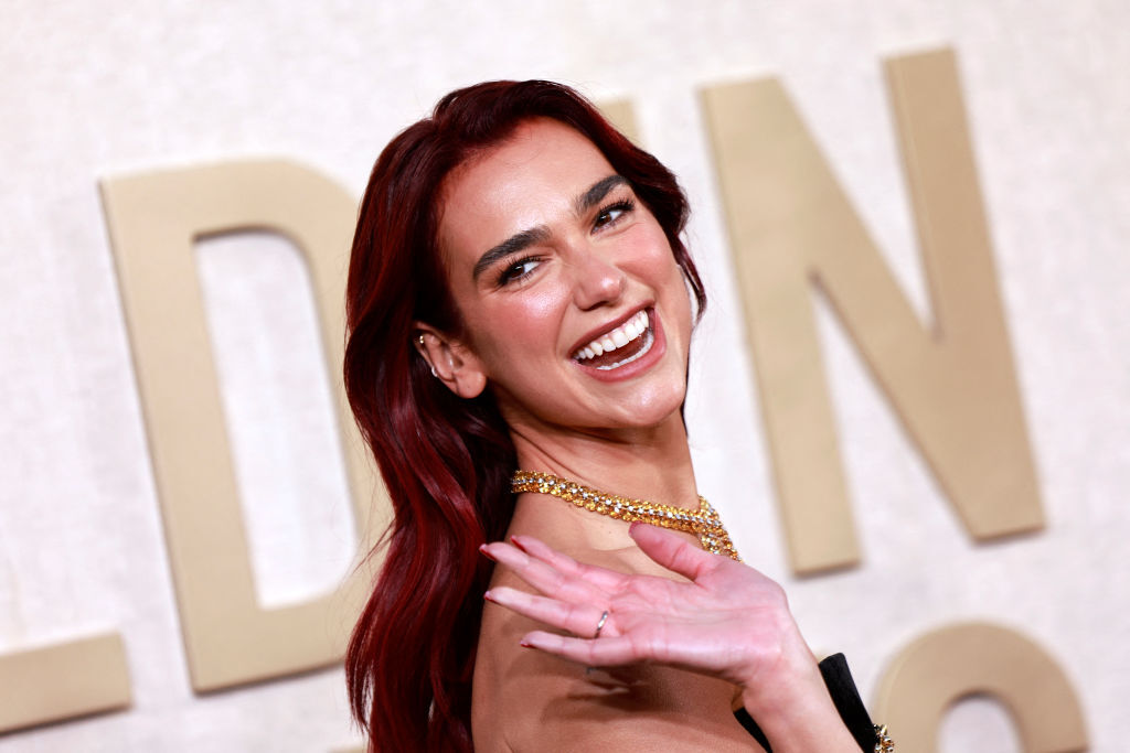 Singer Dua Lipa arrives for the 81st annual Golden Globe Awards at The Beverly Hilton hotel in Beverly Hills, California, on January 7, 2024.