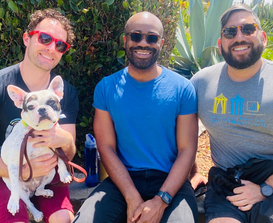 A trio of gays at Long Beach Pride