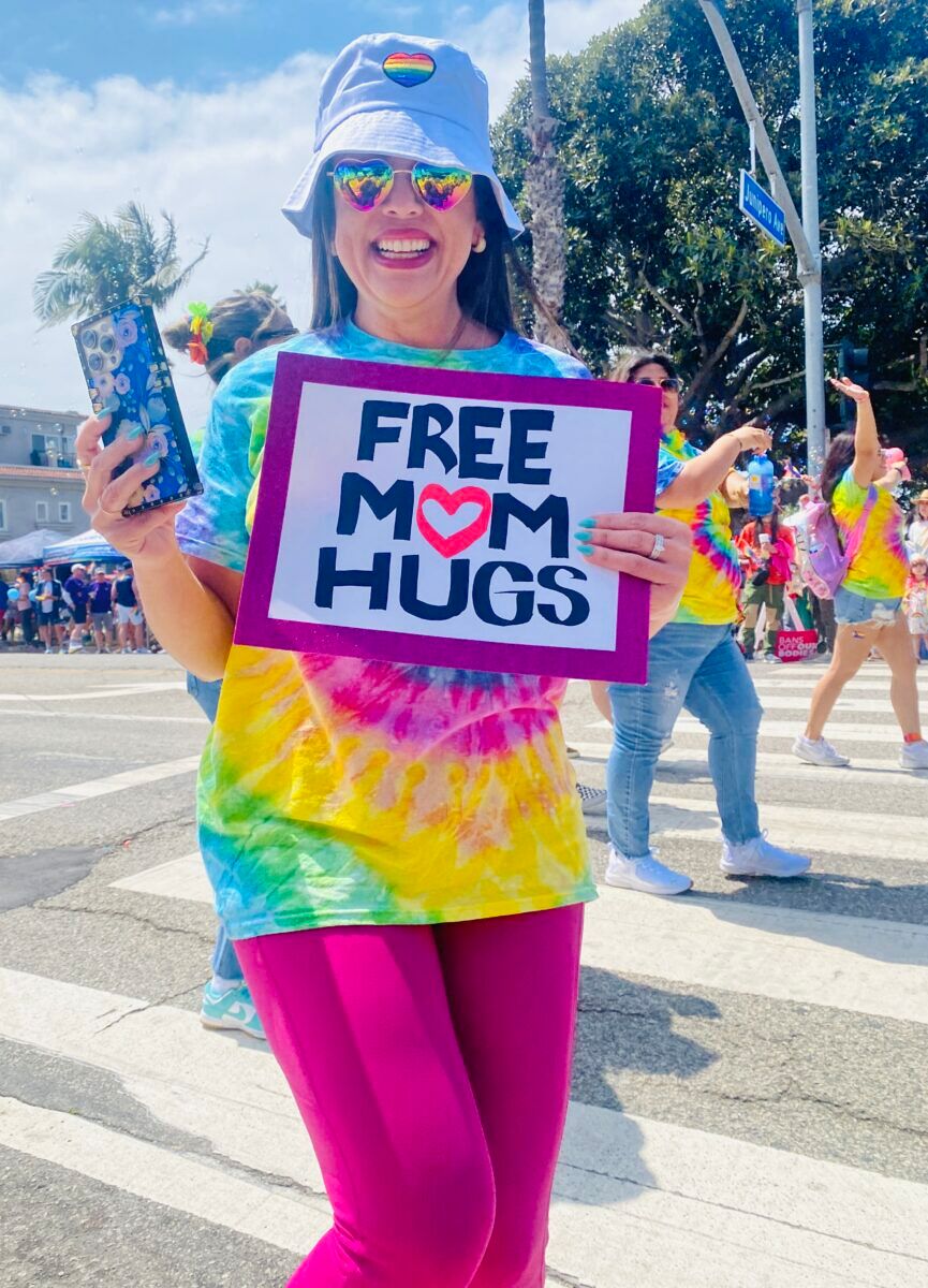 Free mom hugs at Long Beach Pride parade