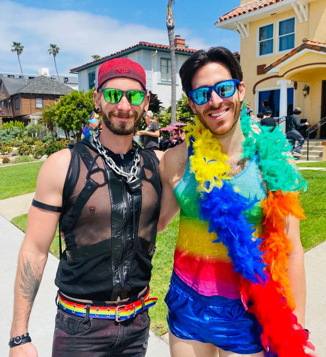 Rainbow clad boys at Long Beach Pride