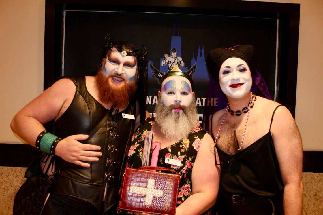 Three Sister of Perpetual Indulgence pose for the camera.